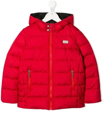 Philipp Plein Junior Kids' 20th Anniversary Bomber Jacket In Red