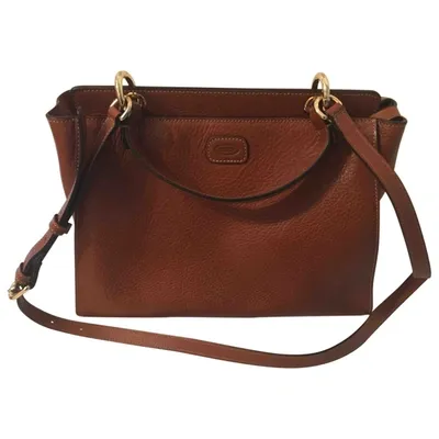 Pre-owned Bric's Leather Crossbody Bag In Brown