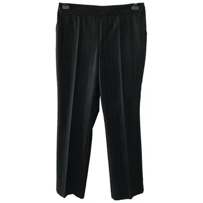 Pre-owned Akris Wool Straight Pants In Black