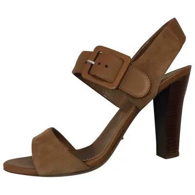 Pre-owned Sergio Rossi Leather Sandals In Camel