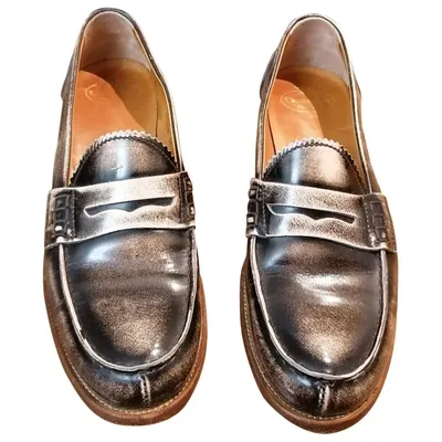 Pre-owned Church's Leather Flats In Grey