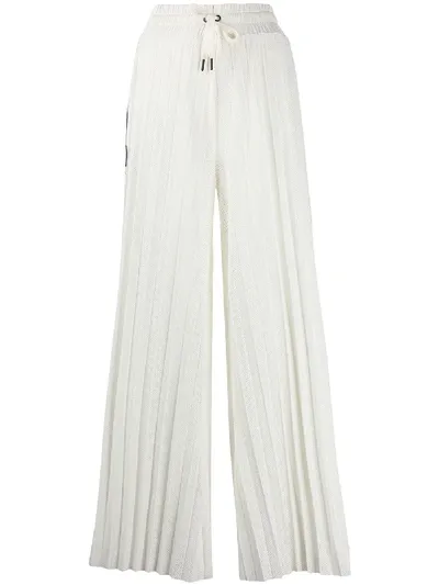 Kappa Wide Leg White Pleated Trousers