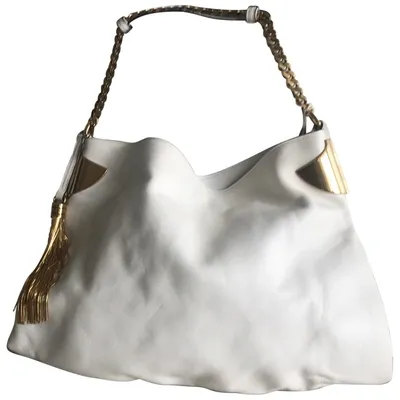 Pre-owned Gucci Leather Handbag In White