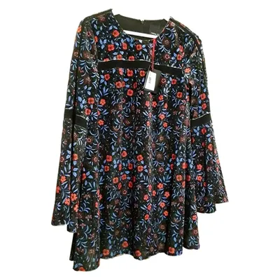 Pre-owned Cynthia Rowley Velvet Mini Dress In Multicolour