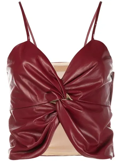 Drome Butterfly Wrapped Panel Top In Red