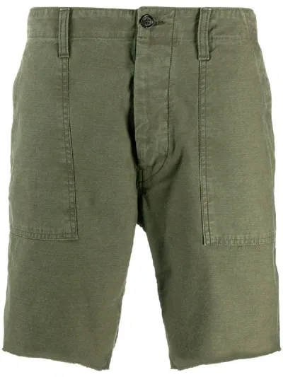 President's Berm Fatique Jap Washed Band Shorts In Green