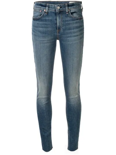 Rag & Bone Low Rise Skinny Trousers In Blue