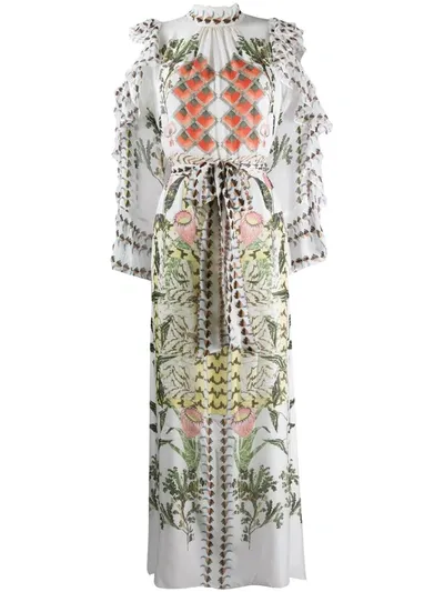 Temperley London Harmony-print Silk Dress In White