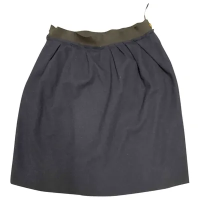 Pre-owned Lanvin Wool Mid-length Skirt In Blue