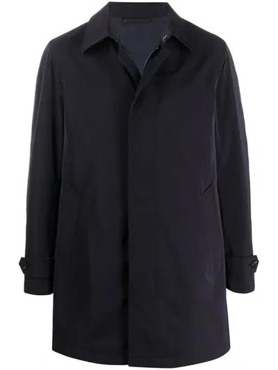 Ermenegildo Zegna Single-breasted Trench Coat In Blue