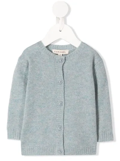 Caramel Babies' Waterloo Cashmere Cardigan In Blue