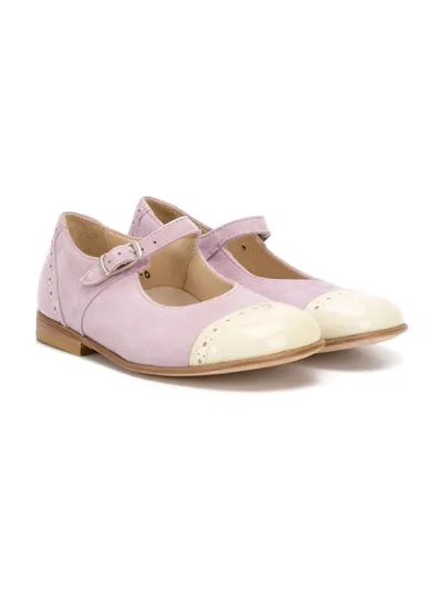 Pèpè Kids' Contrast Toe Ballerinas In Purple