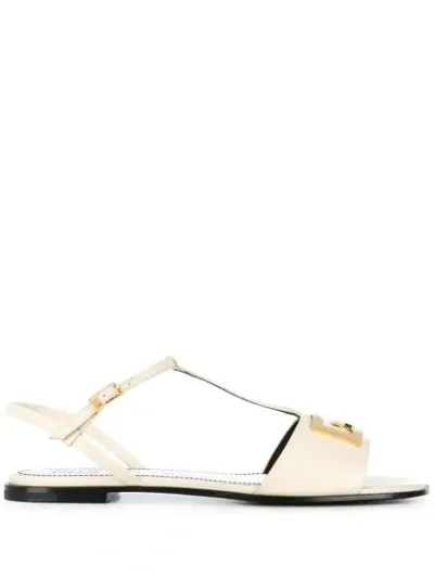 Givenchy Neutrals Cream Mystic T-bar Leather Sandals