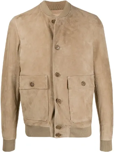 Salvatore Santoro Buttoned Leather Jacket In Neutrals