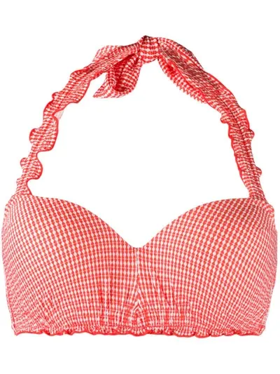 Marlies Dekkers Ruffled Halterneck Bikini Top In Red