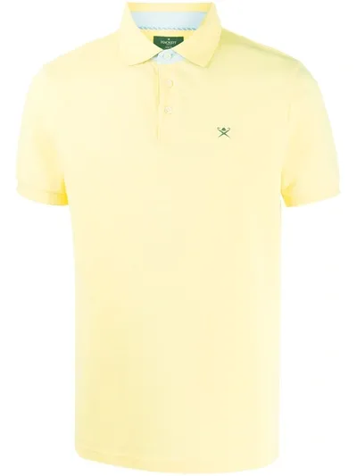 Hackett Logo Embroidered Polo Shirt In Yellow