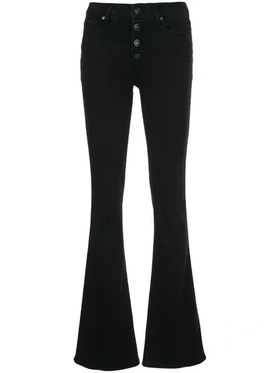 Paige Lou Lou High Waist Flare Jeans In Black