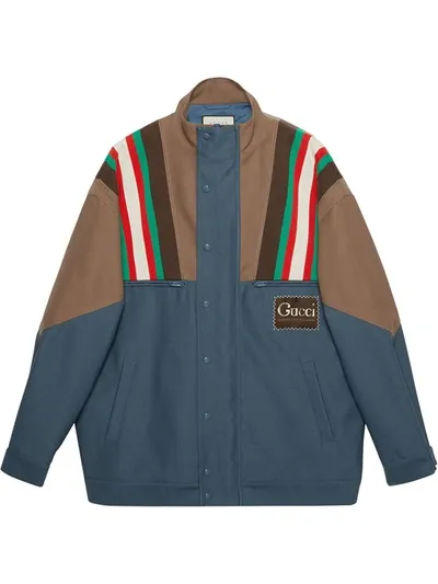 Gucci Gestreifte Bomberjacke In Blue