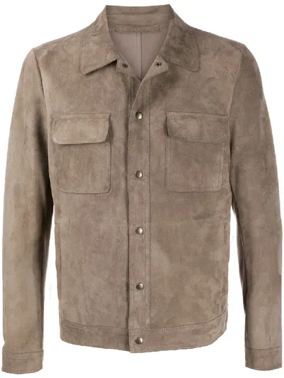 Salvatore Santoro Bomber In Beige Leather In Neutrals