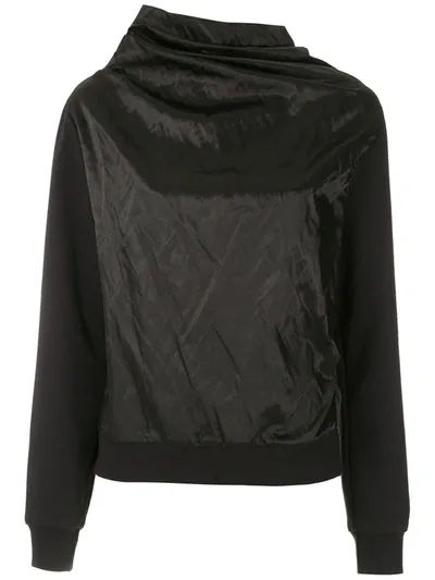 Uma Raquel Davidowicz Acra Draped-neck Sweatshirt In Black