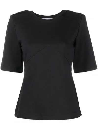 Max Mara Chevron-panel T-shirt In Black