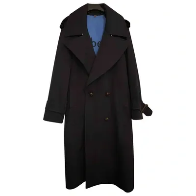 Pre-owned Burberry Trench Coat In Blue