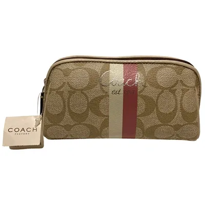 Pre-owned Coach Leather Purse In Beige