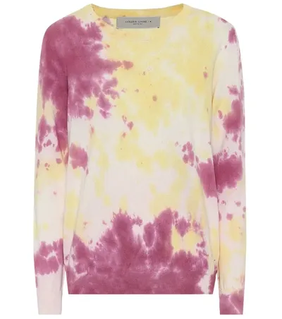 Golden Goose Tie-dye Cotton-blend Sweatshirt In Yellow