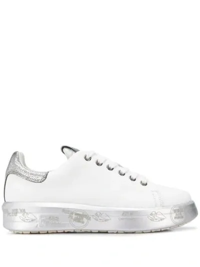 Premiata Silver Platform White Sneakers