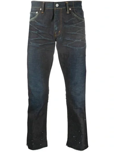 Visvim Stonewashed Effect Cropped Jeans In Blue