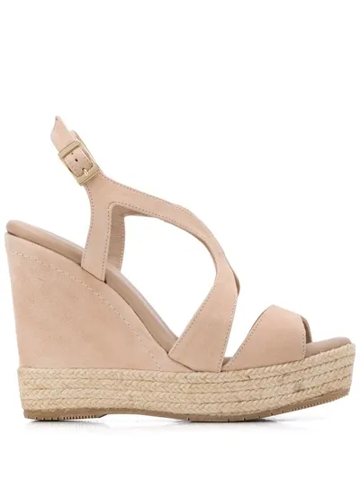 Paloma Barceló Paloma Barcelo Suede Wedge Sandals In Beige