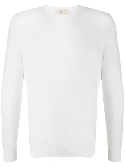 Altea Textured-knit Linen And Cotton-blend Sweater In White