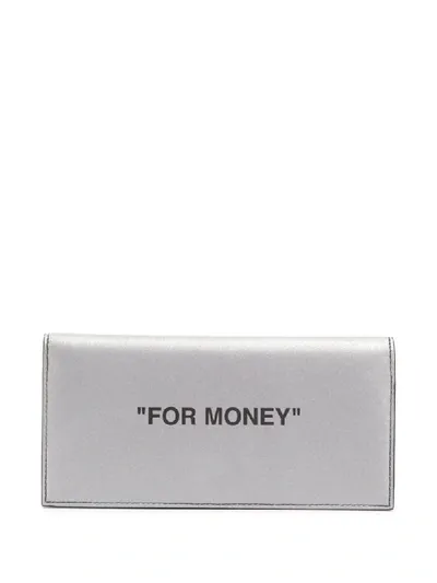 Off-white Quote Yen Wallet In Silver