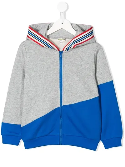 Kenzo Kids' Colour Block Hoodie In Grey