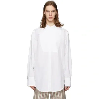 Jil Sander Square-collar Long-sleeved Shirt In 102 Natural