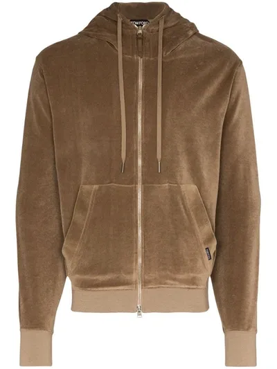 Tom Ford Zip-up Hoodie In Brown