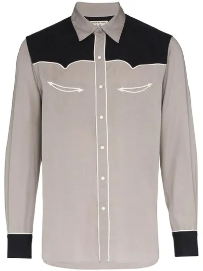 Wacko Maria Two-tone Western-style Shirt In Grey