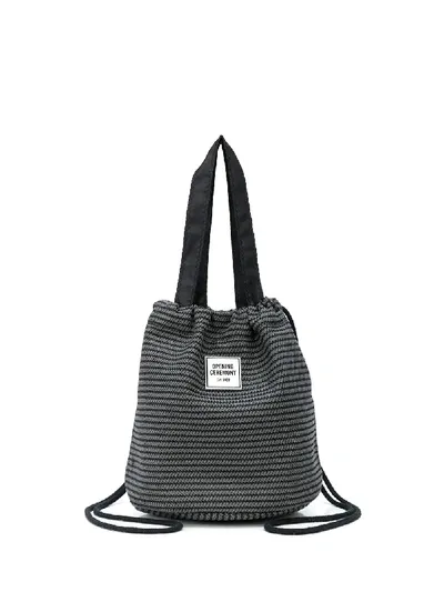 Opening Ceremony "circular Mesh Drawstring" Bag In Grey