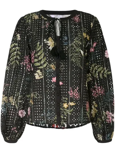 We Are Kindred Floral Long-sleeve Blouse In Black