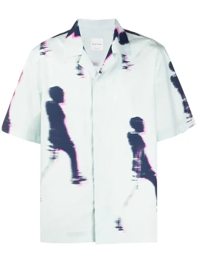 Paul Smith Walker Print Short-sleeve Shirt In Blue