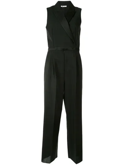 Ports 1961 Wide-leg Tuxedo Jumpsuit In Black