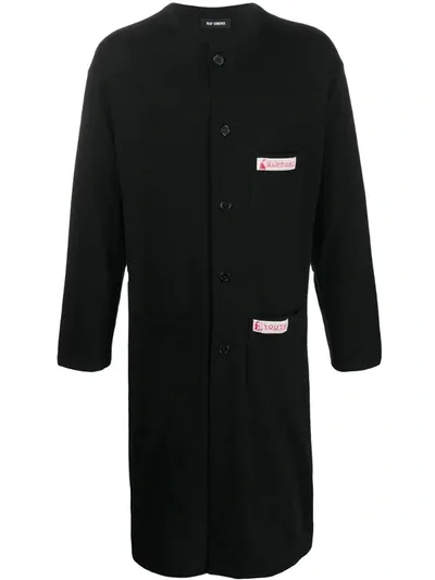 Raf Simons Support Labs Patch Coat In Black