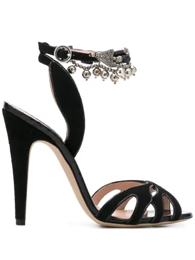 Etro Embellished Ankle Strap Sandals In Black