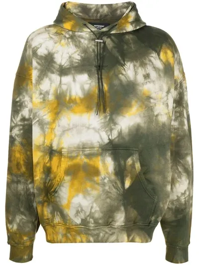 Represent Cotton Tie Dye Hoodie In Yellow