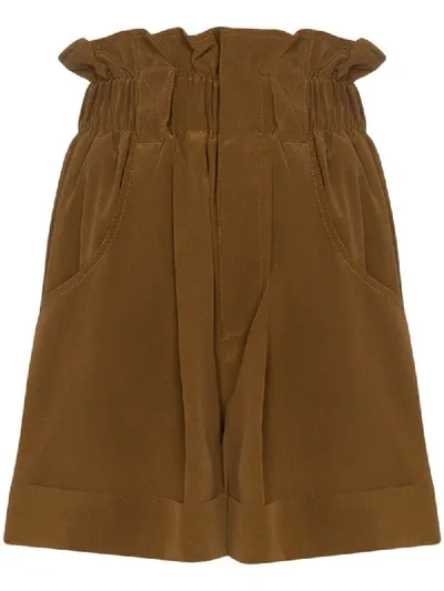 Fendi Paperbag Shorts In Brown