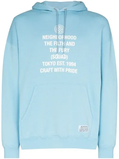 Neighborhood Front Type Cotton Hoodie In Blue