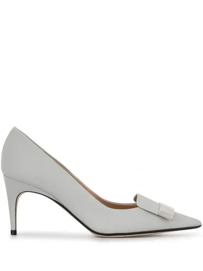 Sergio Rossi Pointed Toe Heeled Pump In White