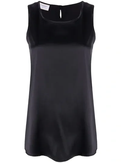 Snobby Sheep Scoop-neck Satin Tank Top In Black