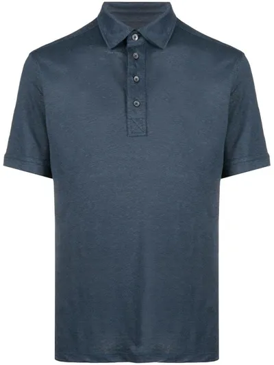 Ermenegildo Zegna Short-sleeved Polo Shirt In Blue