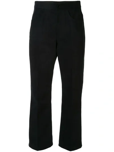 Jil Sander Pleated Detail Cropped Trousers In Blue